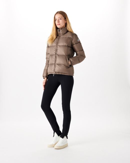 Jott Extreme Cold Quilted Down Jacket Taupe Cardiff