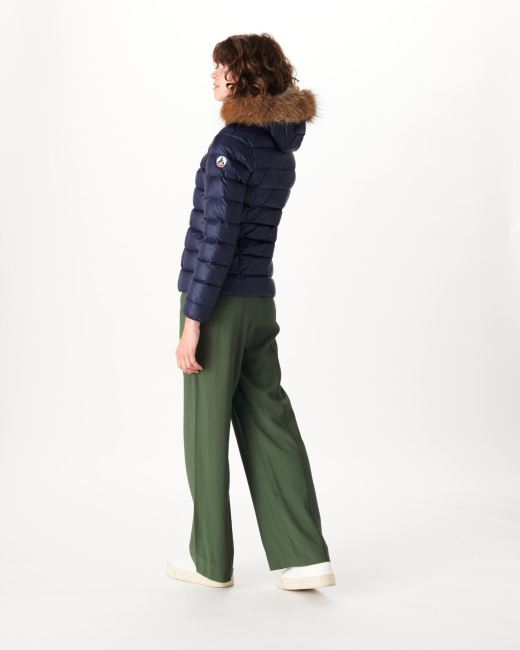 Jott Hooded Down Jacket Navy Luxe