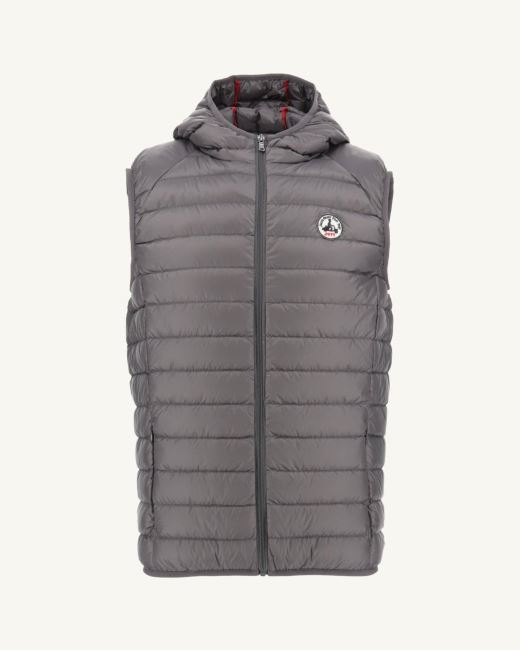 Jott Hooded Sleeveless Down Jacket Anthracite Pat