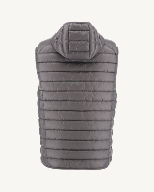 Jott Hooded Sleeveless Down Jacket Anthracite Pat