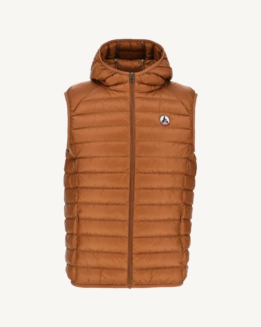 Jott Hooded Sleeveless Down Jacket Caramel Pat