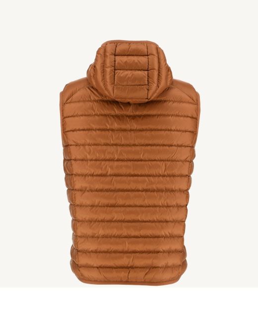 Jott Hooded Sleeveless Down Jacket Caramel Pat