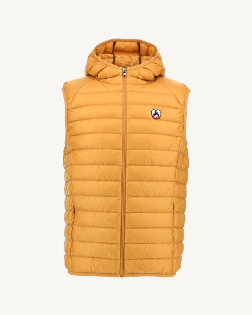 Jott Hooded Sleeveless Down Jacket Moutarde Pat