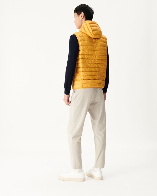 Jott Hooded Sleeveless Down Jacket Moutarde Pat