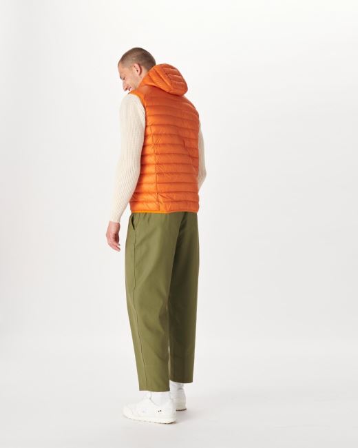 Jott Hooded Sleeveless Down Jacket Orange Pat
