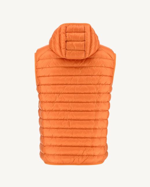 Jott Hooded Sleeveless Down Jacket Orange Pat