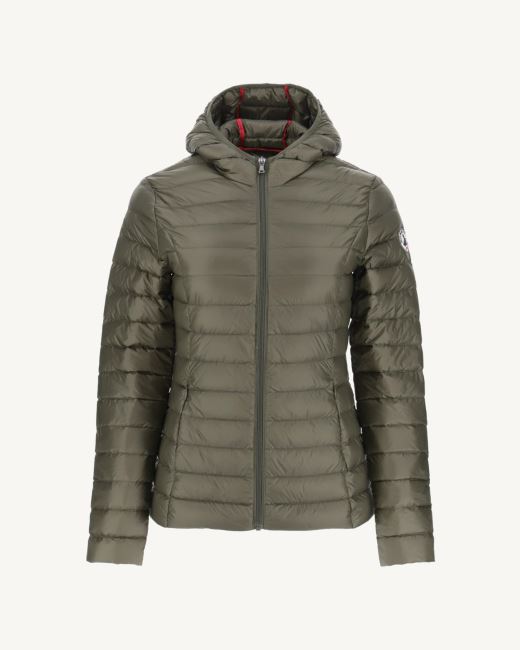 Jott Lightweight Hooded Down Jacket Army Cloe