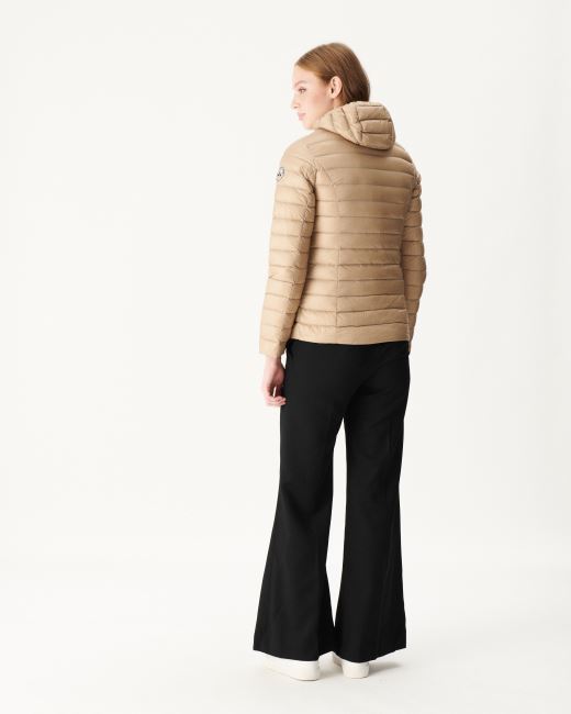 Jott Lightweight Hooded Down Jacket Beige Cloe
