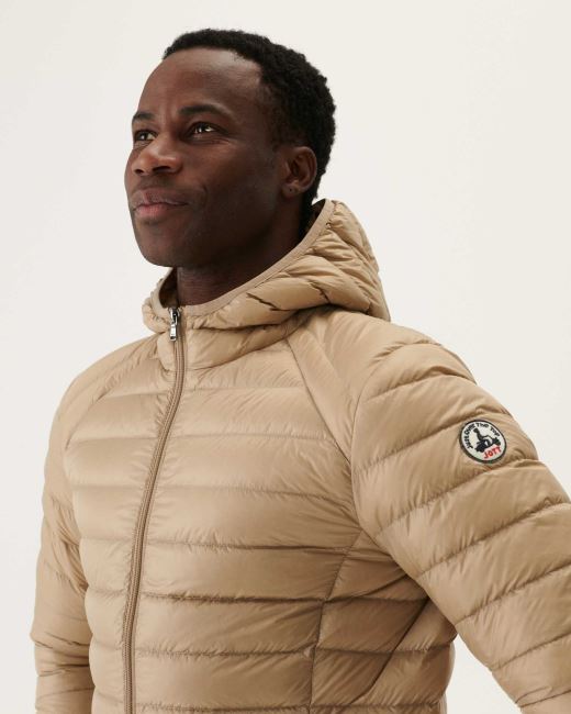 Jott Lightweight Hooded Down Jacket Beige Nico
