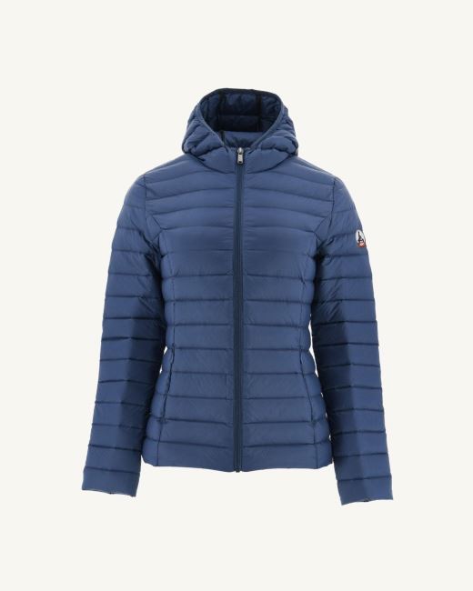 Jott Lightweight Hooded Down Jacket Blue Jeans Cloe