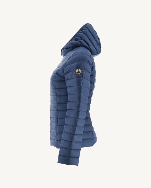Jott Lightweight Hooded Down Jacket Blue Jeans Cloe