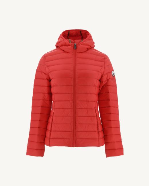 Jott Lightweight Hooded Down Jacket Fire Red Cloe