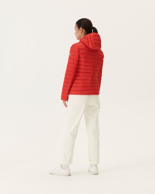 Jott Lightweight Hooded Down Jacket Fire Red Cloe