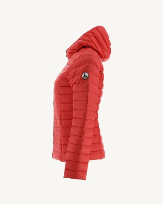 Jott Lightweight Hooded Down Jacket Fire Red Cloe