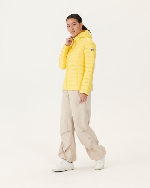 Jott Lightweight Hooded Down Jacket Soft Yellow Cloe