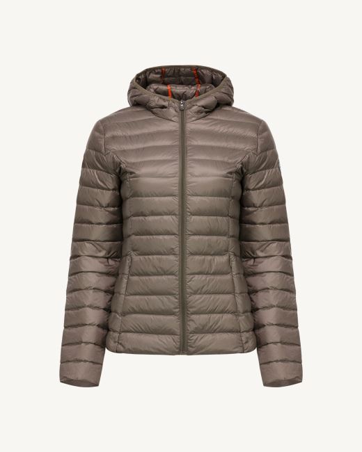 Jott Lightweight Hooded Down Jacket Taupe Cloe