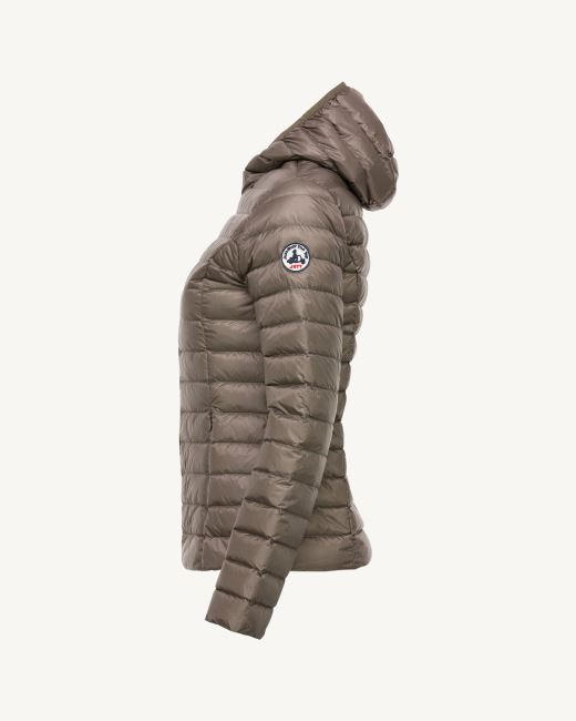 Jott Lightweight Hooded Down Jacket Taupe Cloe