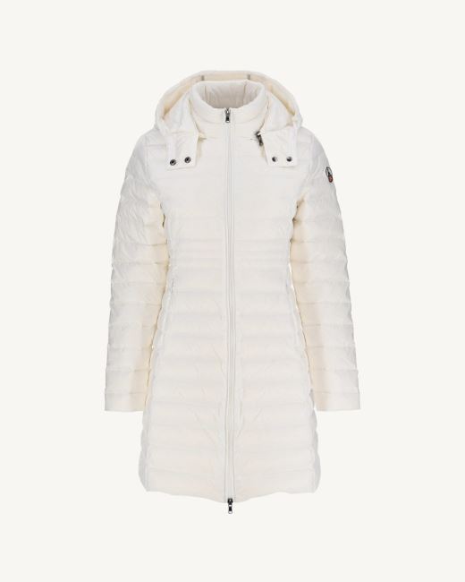 Jott Long Hooded Down Jacket Blanc Vero