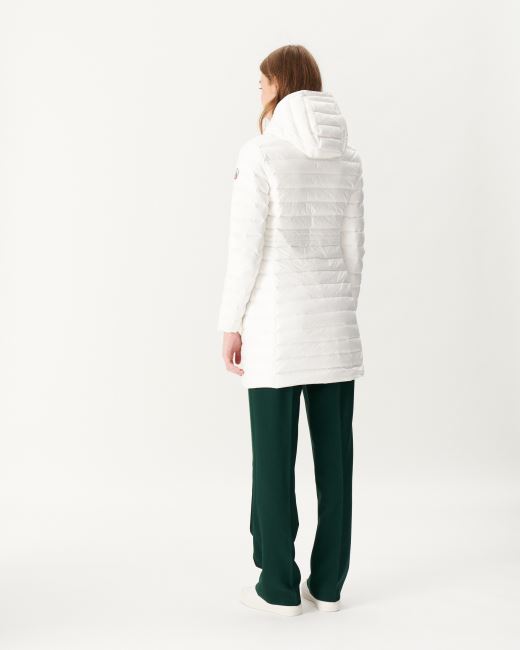 Jott Long Hooded Down Jacket Blanc Vero