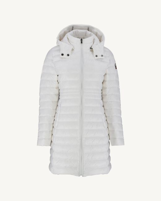 Jott Long Hooded Down Jacket Blanc Vero