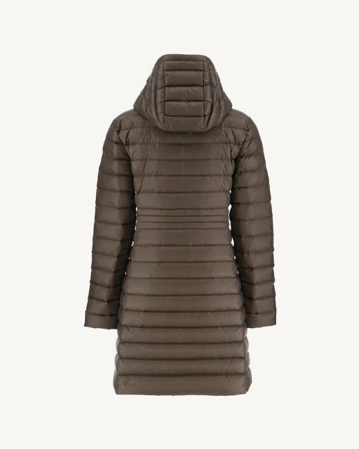 Jott Long Hooded Down Jacket Taupe Vero
