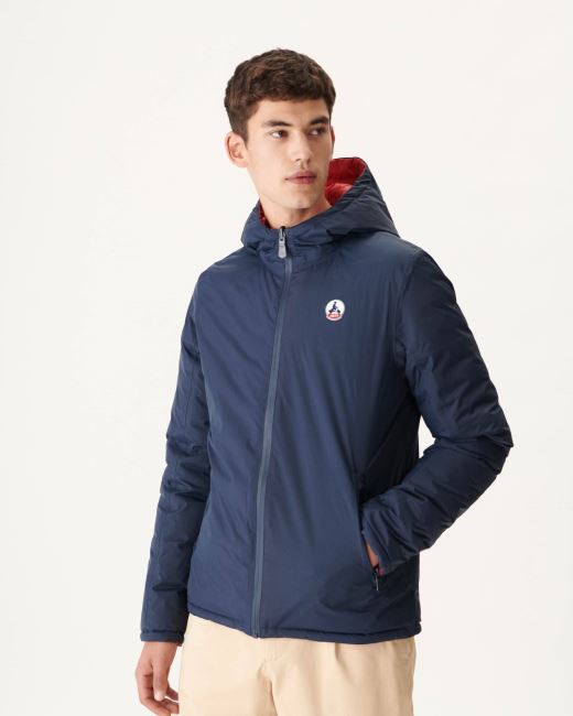 Jott Marine/Rouge Reversible Hooded Puffer Jacket Bergen
