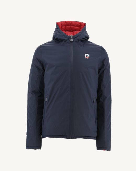 Jott Marine/Rouge Reversible Hooded Puffer Jacket Bergen