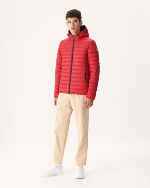 Jott Marine/Rouge Reversible Hooded Puffer Jacket Bergen