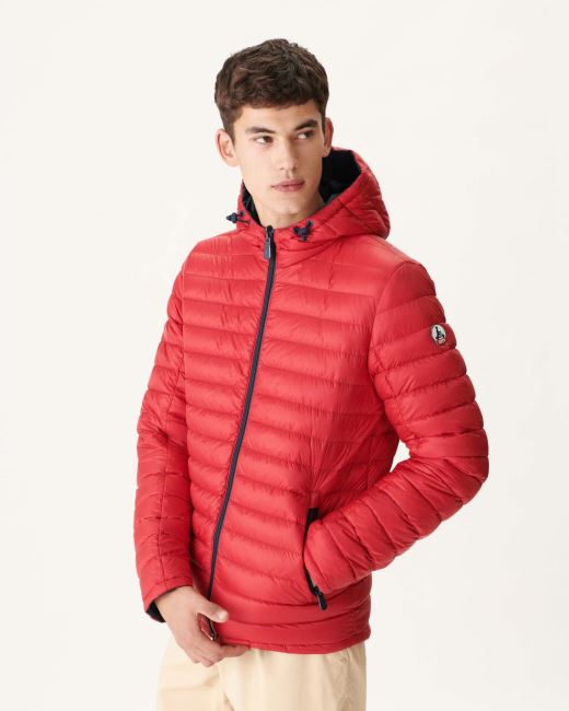 Jott Marine/Rouge Reversible Hooded Puffer Jacket Bergen