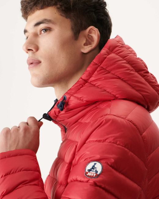 Jott Marine/Rouge Reversible Hooded Puffer Jacket Bergen