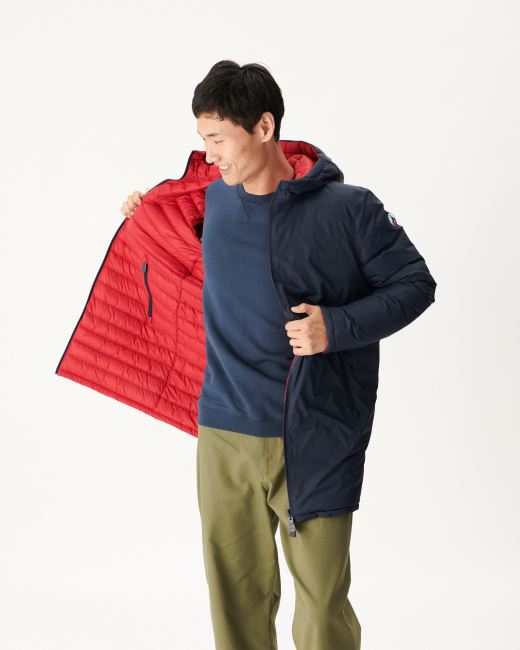 Jott Navy Blue/Red Reversible Light Puffer Jacket Amsterdam