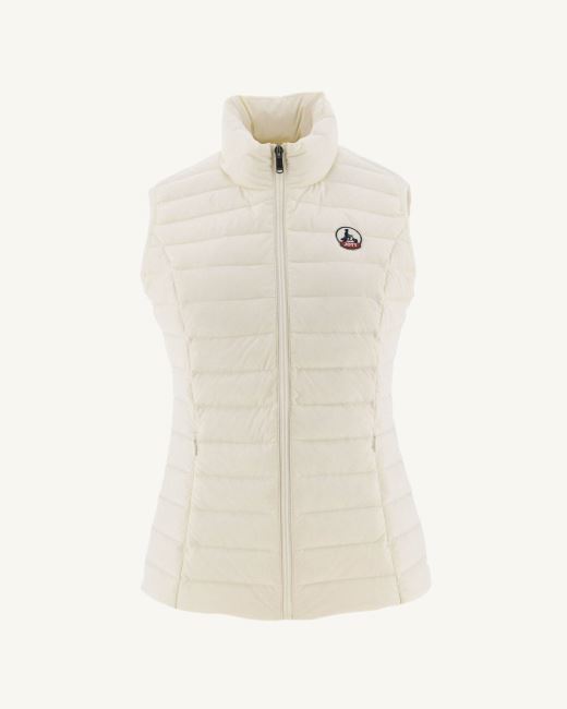 Jott Off-White Grenada Stretch Sleeveless Puffer Jacket