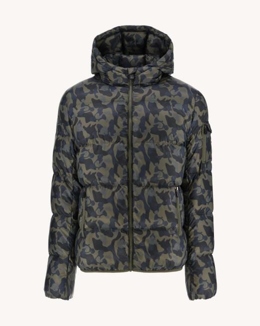 Jott Print Militaire Extreme Cold Hooded Down Jacket Java