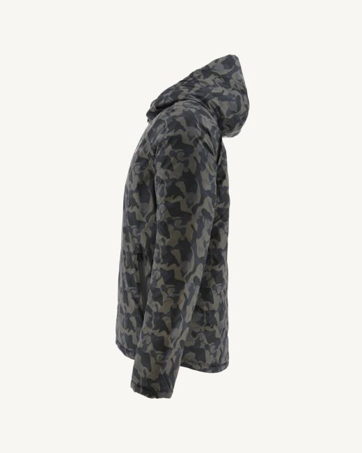 Jott Print Militaire/Noir Reversible Hooded Puffer Jacket Bergen