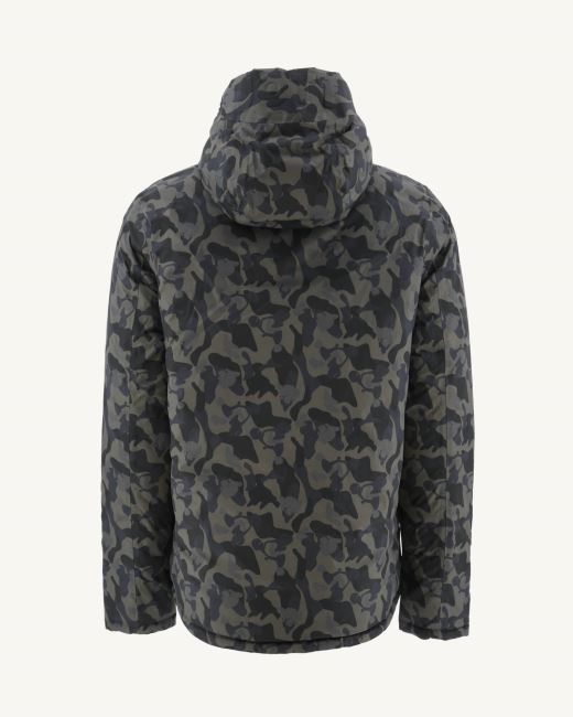 Jott Print Militaire/Noir Reversible Hooded Puffer Jacket Bergen