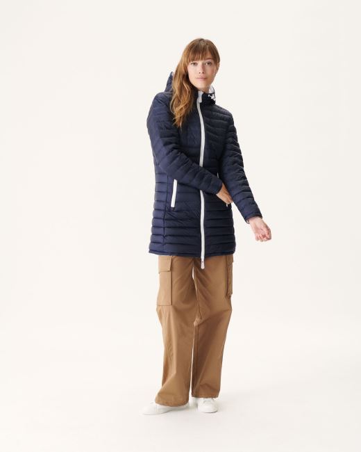 Jott Reversible Light Down Jacket White/Navy Blue Moscou