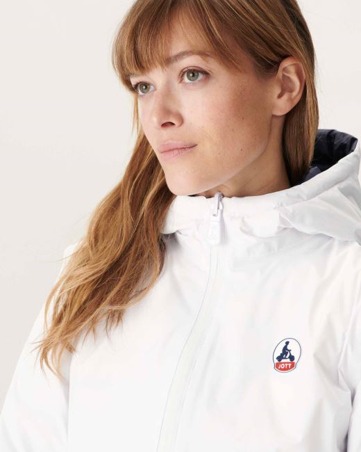 Jott Reversible Light Down Jacket White/Navy Blue Moscou