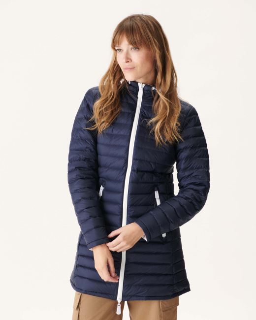 Jott Reversible Light Down Jacket White/Navy Blue Moscou