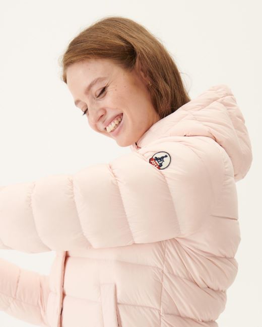 Jott Soft Pink Jane Straight Hooded Puffer Jacket