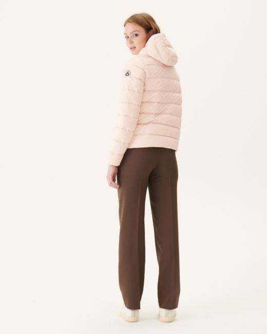 Jott Soft Pink Jane Straight Hooded Puffer Jacket