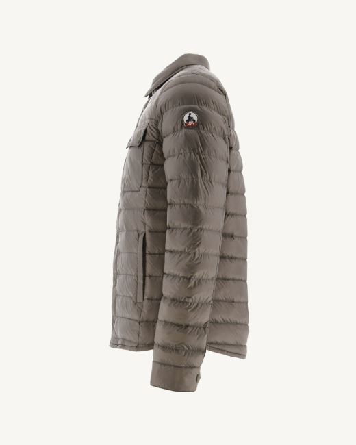 Jott Taupe Cris Lightweight Shirt Collar Puffer Jacket