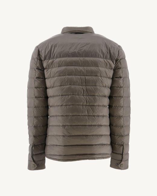 Jott Taupe Cris Lightweight Shirt Collar Puffer Jacket