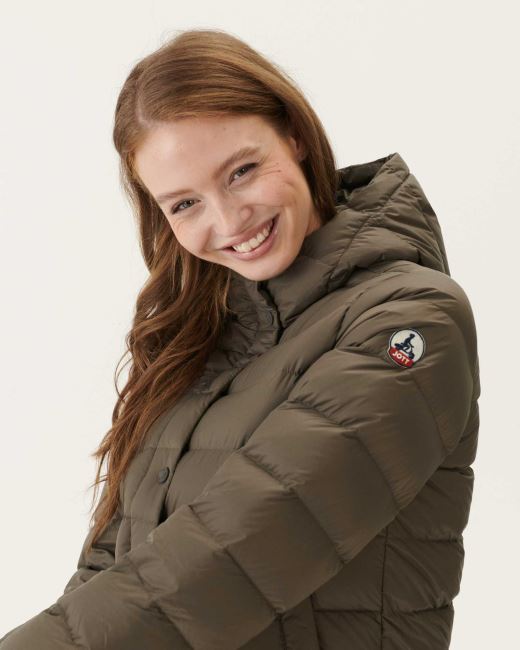 Jott Taupe Jane Straight Hooded Puffer Jacket
