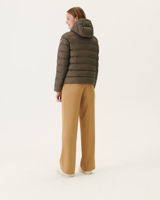 Jott Taupe Jane Straight Hooded Puffer Jacket