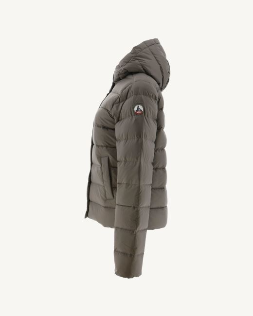 Jott Taupe Jane Straight Hooded Puffer Jacket