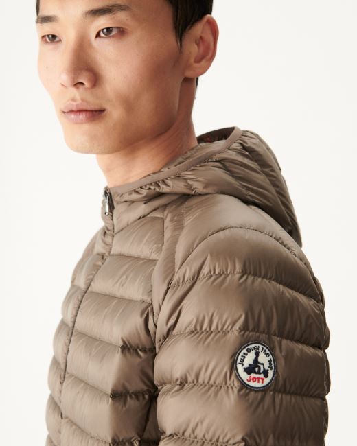 Jott Taupe Lightweight Down Jacket Nico
