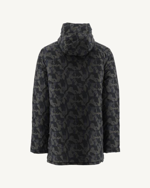 Jott Tonal Military Print/Black Reversible Light Down Jacket Amsterdam