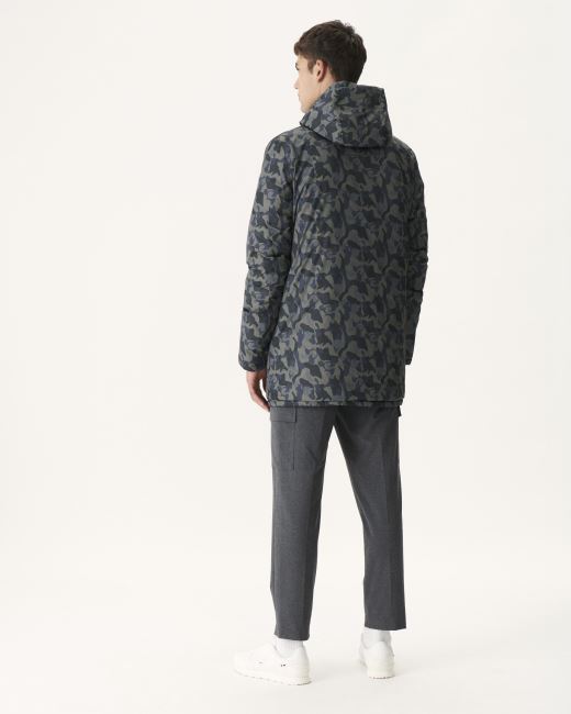 Jott Tonal Military Print/Black Reversible Light Down Jacket Amsterdam