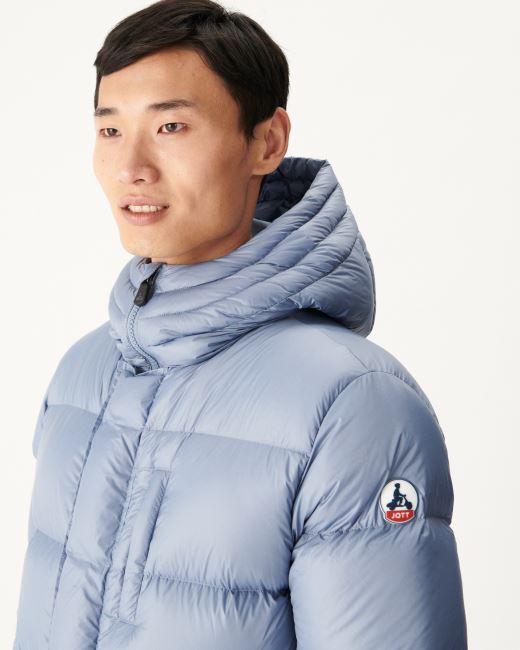 Jott Washed Blue Warm Hooded Down Jacket Dakhla