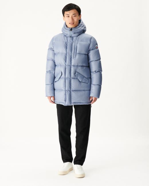 Jott Washed Blue Warm Hooded Down Jacket Dakhla